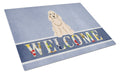 Cocker Spaniel Buff Welcome Cutting Board Tempered Glass Kitchen Cutting Surface, Heat Resistant Chopping, Non-Slip Feet, Food Prep & Serving