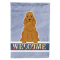 Cocker Spaniel Red Welcome House Flag 28x40 Porch Sleeve Pole Decorative Outside Yard Banner Artwork Wall Hanging, Polyester