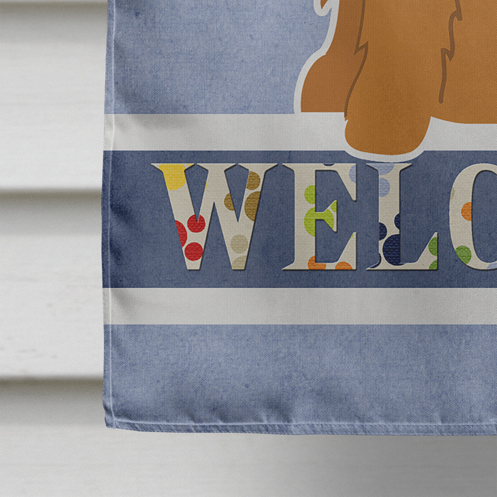 Cocker Spaniel Red Welcome House Flag 28x40 Porch Sleeve Pole Decorative Outside Yard Banner Artwork Wall Hanging, Polyester