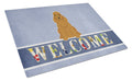 Cocker Spaniel Red Welcome Cutting Board Tempered Glass Kitchen Cutting Surface, Heat Resistant Chopping, Non-Slip Feet, Food Prep & Serving