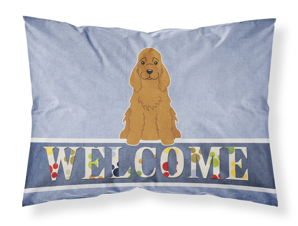 Cocker Spaniel Red Welcome Standard Pillowcase Lightweight Super Soft Easy Care Decorative Artwork Pillowcase, Standard