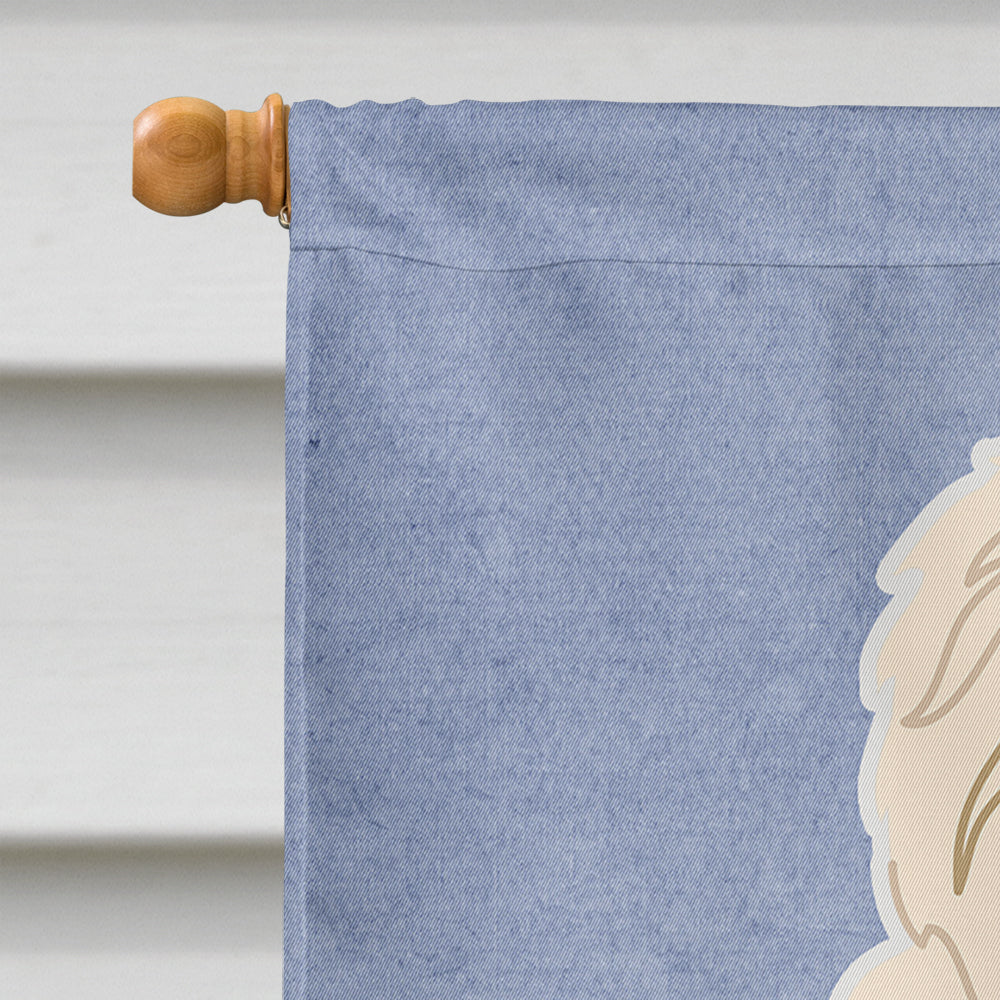 Old English Sheepdog Welcome House Flag 28x40 Porch Sleeve Pole Decorative Outside Yard Banner Artwork Wall Hanging, Polyester