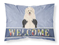 Old English Sheepdog Welcome Standard Pillowcase Lightweight Super Soft Easy Care Decorative Artwork Pillowcase, Standard