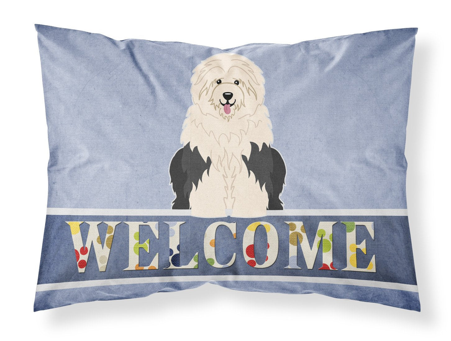 Old English Sheepdog Welcome Standard Pillowcase Lightweight Super Soft Easy Care Decorative Artwork Pillowcase, Standard