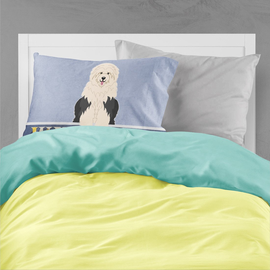 Old English Sheepdog Welcome Standard Pillowcase Lightweight Super Soft Easy Care Decorative Artwork Pillowcase, Standard