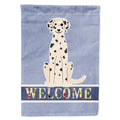 Dalmatian Welcome House Flag 28x40 Porch Sleeve Pole Decorative Outside Yard Banner Artwork Wall Hanging, Polyester