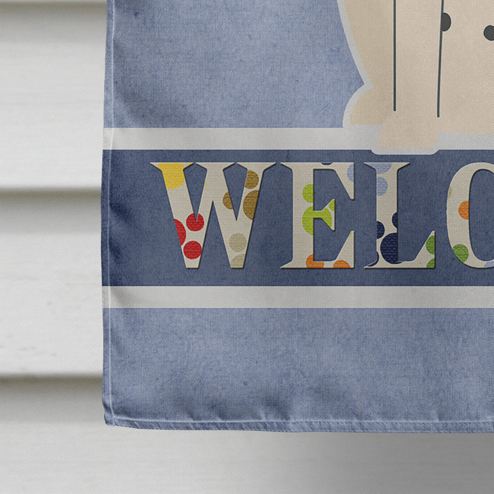 Dalmatian Welcome House Flag 28x40 Porch Sleeve Pole Decorative Outside Yard Banner Artwork Wall Hanging, Polyester