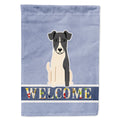 Smooth Fox Terrier Welcome House Flag 28x40 Porch Sleeve Pole Decorative Outside Yard Banner Artwork Wall Hanging, Polyester