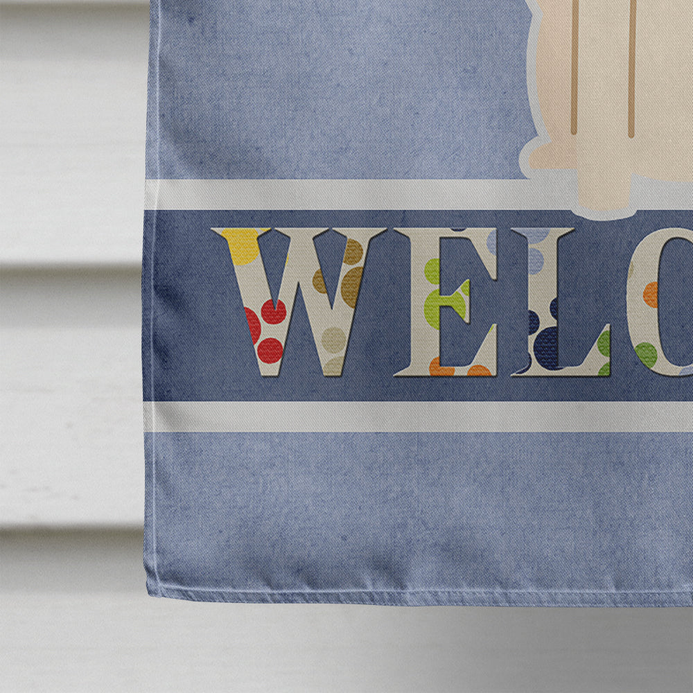 Smooth Fox Terrier Welcome House Flag 28x40 Porch Sleeve Pole Decorative Outside Yard Banner Artwork Wall Hanging, Polyester