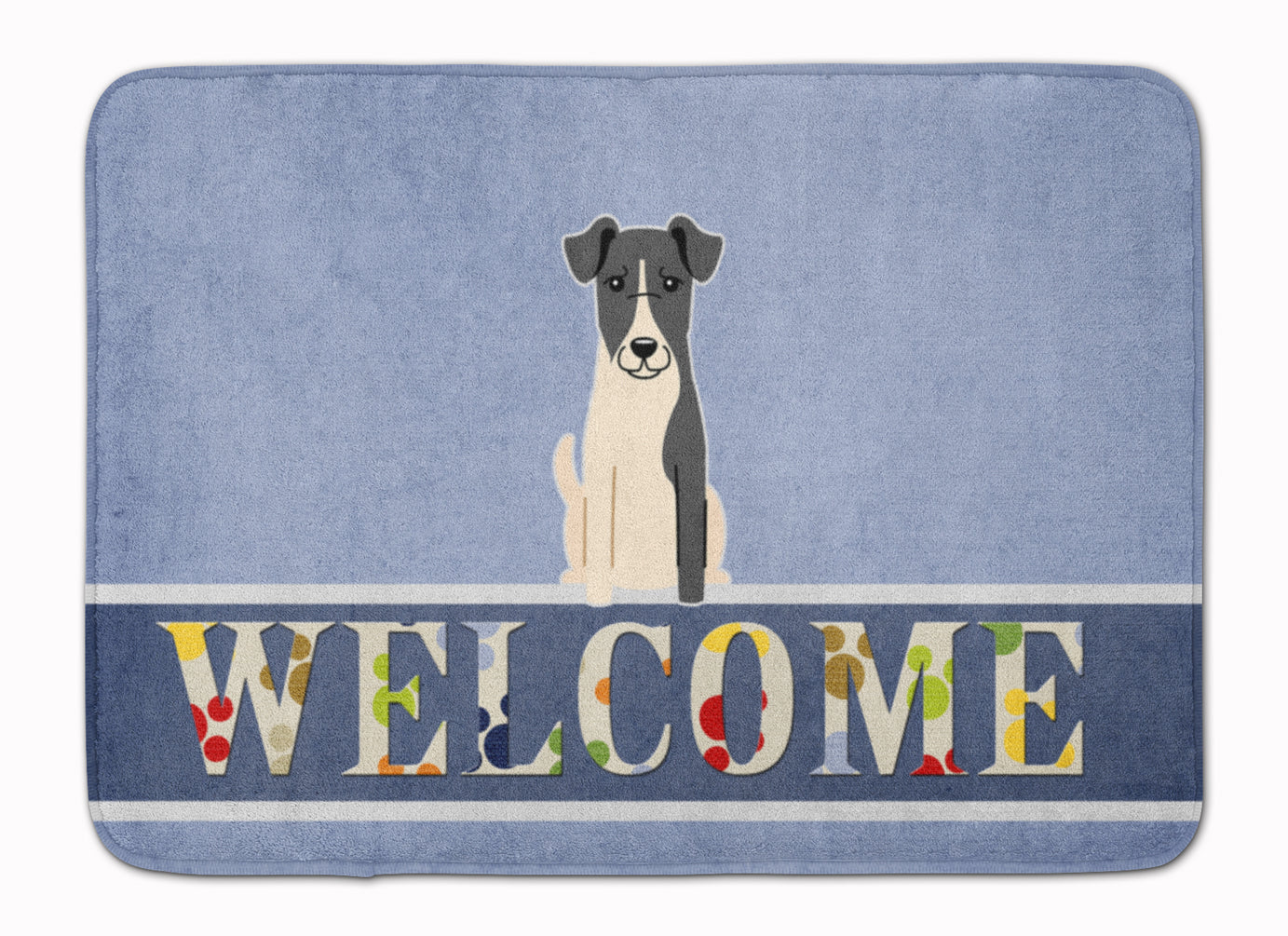 Smooth Fox Terrier Welcome Memory Foam Kitchen Mat Machine Washable Anti-Fatigue Cushion Comfort Bath or Kitchen Rug