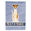 Whippet Welcome House Flag 28x40 Porch Sleeve Pole Decorative Outside Yard Banner Artwork Wall Hanging, Polyester