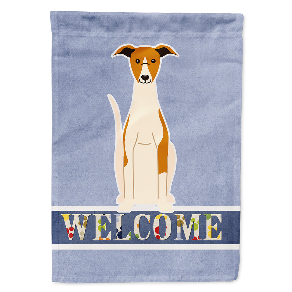 Whippet Welcome House Flag 28x40 Porch Sleeve Pole Decorative Outside Yard Banner Artwork Wall Hanging, Polyester