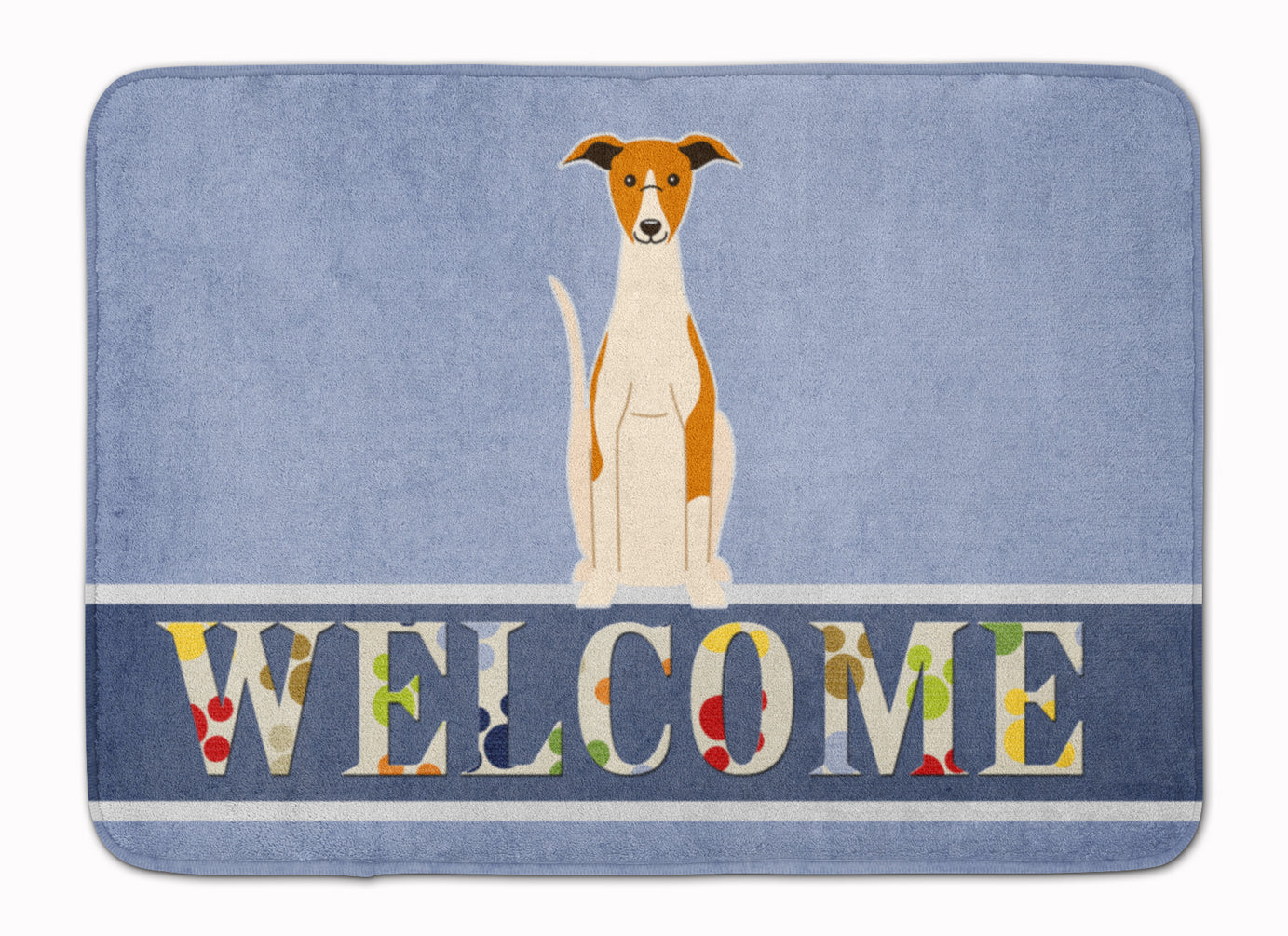 Whippet Welcome Memory Foam Kitchen Mat Machine Washable Anti-Fatigue Cushion Comfort Bath or Kitchen Rug
