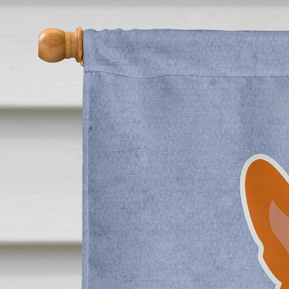 Corgi Welcome House Flag 28x40 Porch Sleeve Pole Decorative Outside Yard Banner Artwork Wall Hanging, Polyester