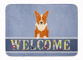 Corgi Welcome Memory Foam Kitchen Mat Machine Washable Anti-Fatigue Cushion Comfort Bath or Kitchen Rug