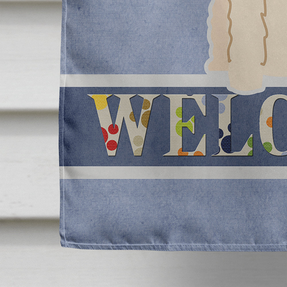 Wire Fox Terrier Welcome House Flag 28x40 Porch Sleeve Pole Decorative Outside Yard Banner Artwork Wall Hanging, Polyester
