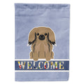 Pekingese Tan Welcome House Flag 28x40 Porch Sleeve Pole Decorative Outside Yard Banner Artwork Wall Hanging, Polyester