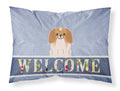 Pekingese Red White Welcome Standard Pillowcase Lightweight Super Soft Easy Care Decorative Artwork Pillowcase, Standard