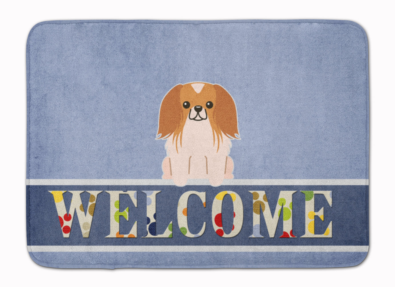Pekingese Red White Welcome Memory Foam Kitchen Mat Machine Washable Anti-Fatigue Cushion Comfort Bath or Kitchen Rug