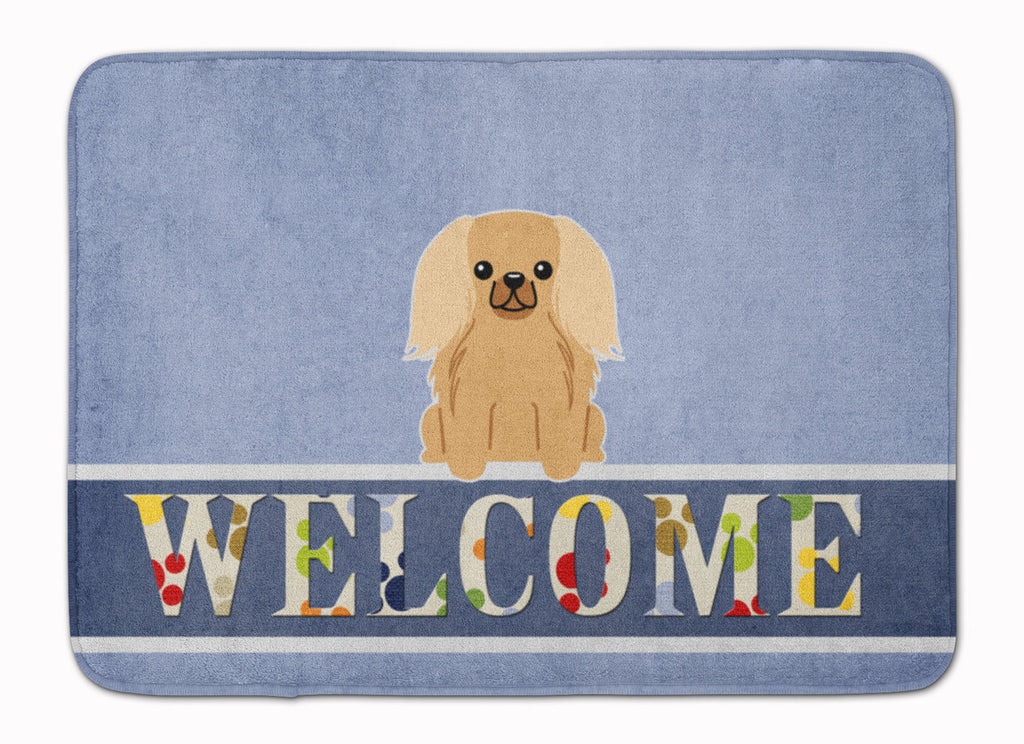 Pekingese Fawn Sable Welcome Memory Foam Kitchen Mat Machine Washable Anti-Fatigue Cushion Comfort Bath or Kitchen Rug
