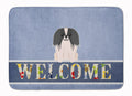 Pekingese Black White Welcome Memory Foam Kitchen Mat Machine Washable Anti-Fatigue Cushion Comfort Bath or Kitchen Rug