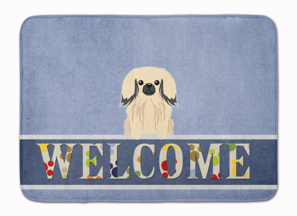 Pekingese Cream Welcome Memory Foam Kitchen Mat Machine Washable Anti-Fatigue Cushion Comfort Bath or Kitchen Rug