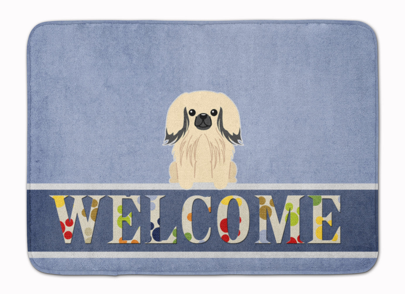 Pekingese Cream Welcome Memory Foam Kitchen Mat Machine Washable Anti-Fatigue Cushion Comfort Bath or Kitchen Rug