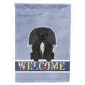 Pekingese Black Welcome House Flag 28x40 Porch Sleeve Pole Decorative Outside Yard Banner Artwork Wall Hanging, Polyester
