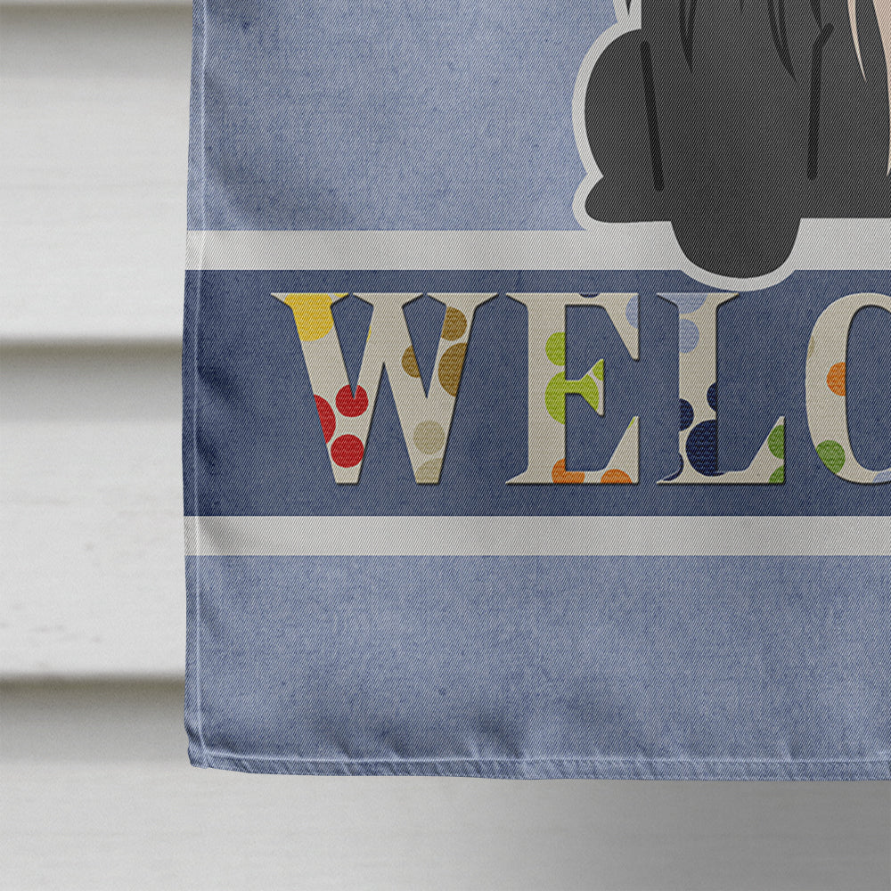 Pekingese Black Welcome House Flag 28x40 Porch Sleeve Pole Decorative Outside Yard Banner Artwork Wall Hanging, Polyester