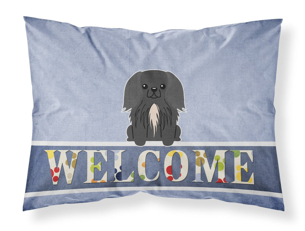Pekingese Black Welcome Standard Pillowcase Lightweight Super Soft Easy Care Decorative Artwork Pillowcase, Standard