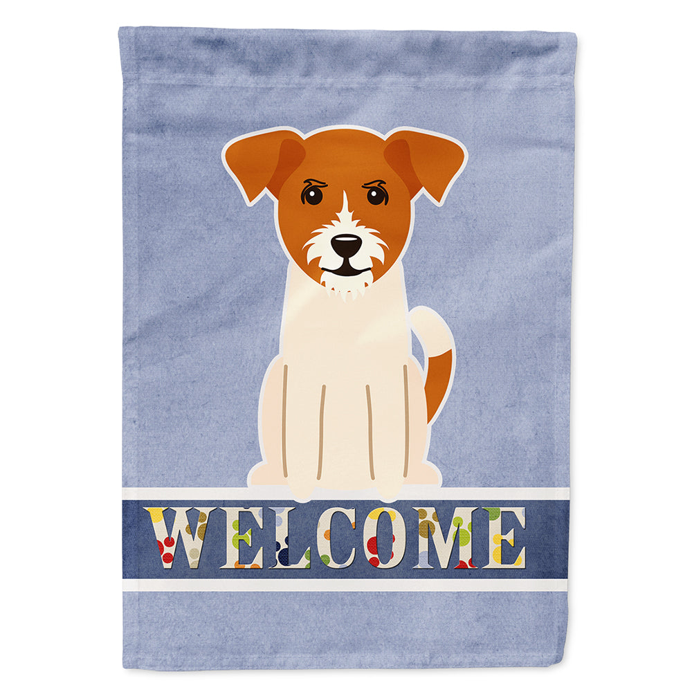Jack Russell Terrier Welcome House Flag 28x40 Porch Sleeve Pole Decorative Outside Yard Banner Artwork Wall Hanging, Polyester