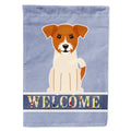 Jack Russell Terrier Welcome House Flag 28x40 Porch Sleeve Pole Decorative Outside Yard Banner Artwork Wall Hanging, Polyester