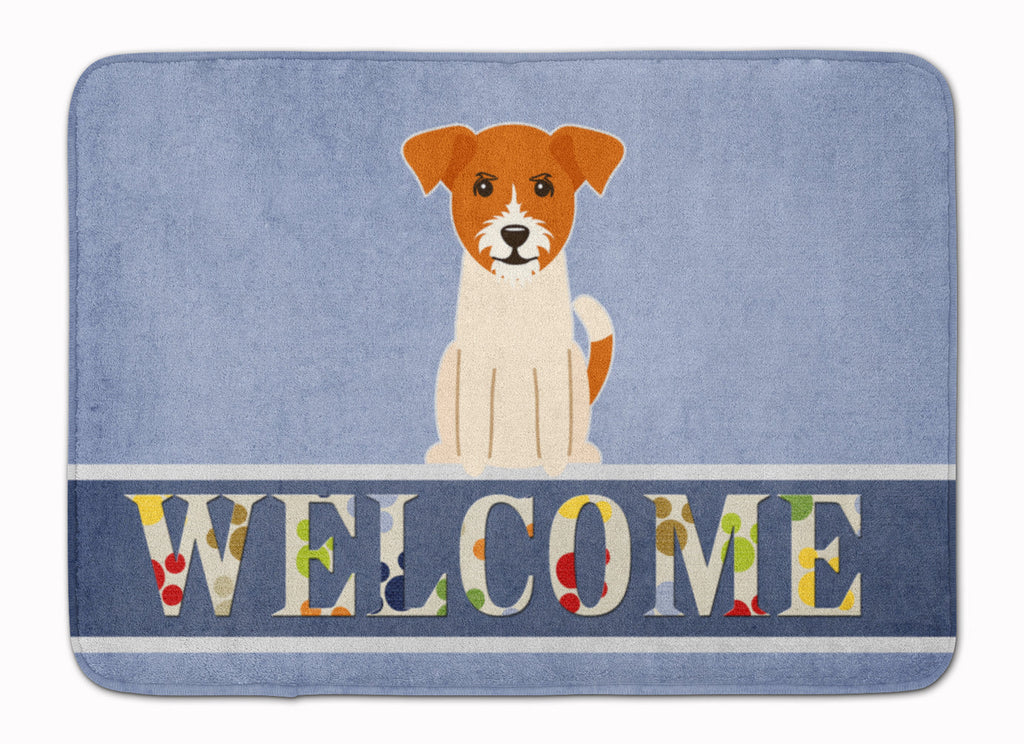 Jack Russell Terrier Welcome Memory Foam Kitchen Mat Machine Washable Anti-Fatigue Cushion Comfort Bath or Kitchen Rug
