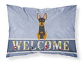 English Toy Terrier Welcome Standard Pillowcase Lightweight Super Soft Easy Care Decorative Artwork Pillowcase, Standard