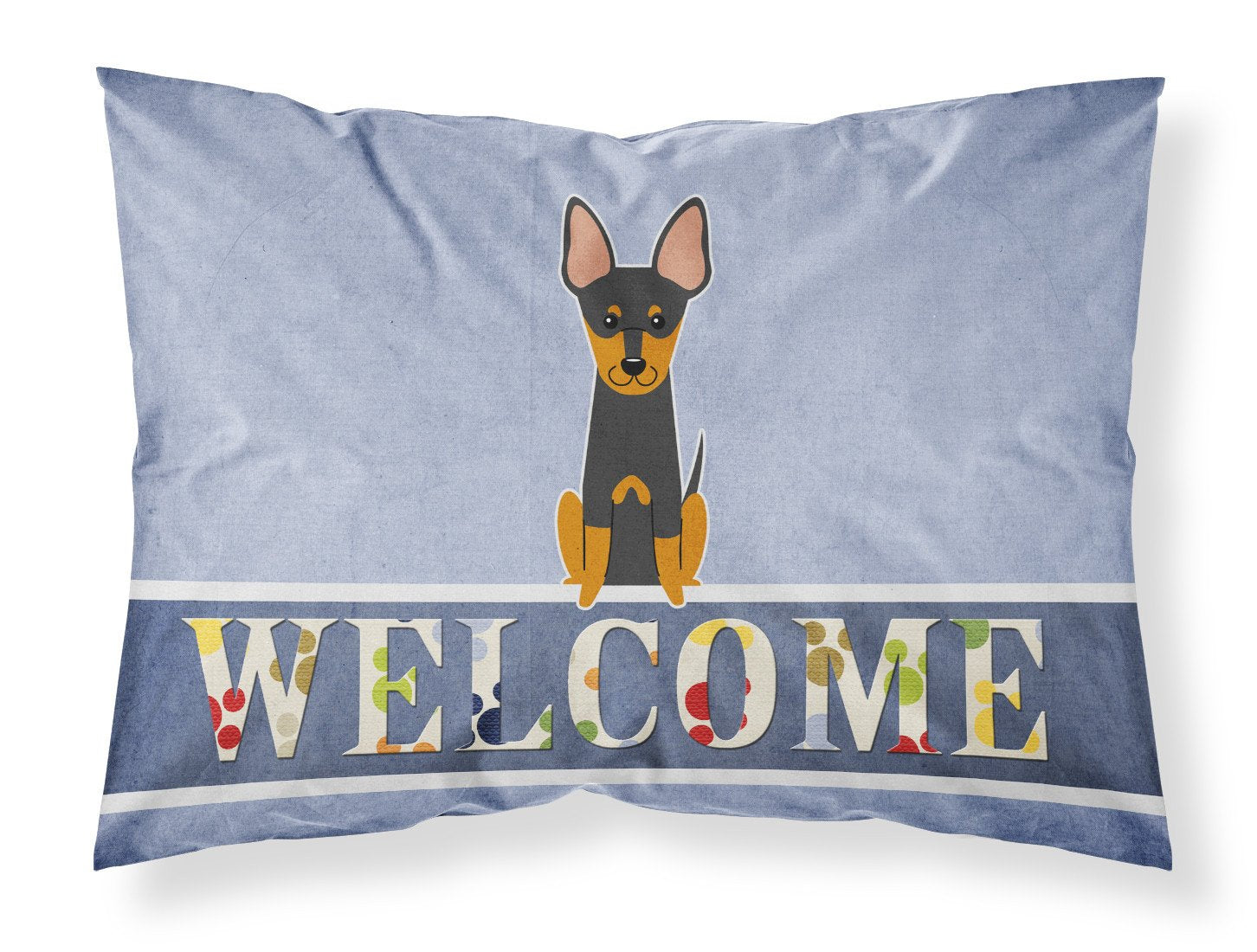 English Toy Terrier Welcome Standard Pillowcase Lightweight Super Soft Easy Care Decorative Artwork Pillowcase, Standard