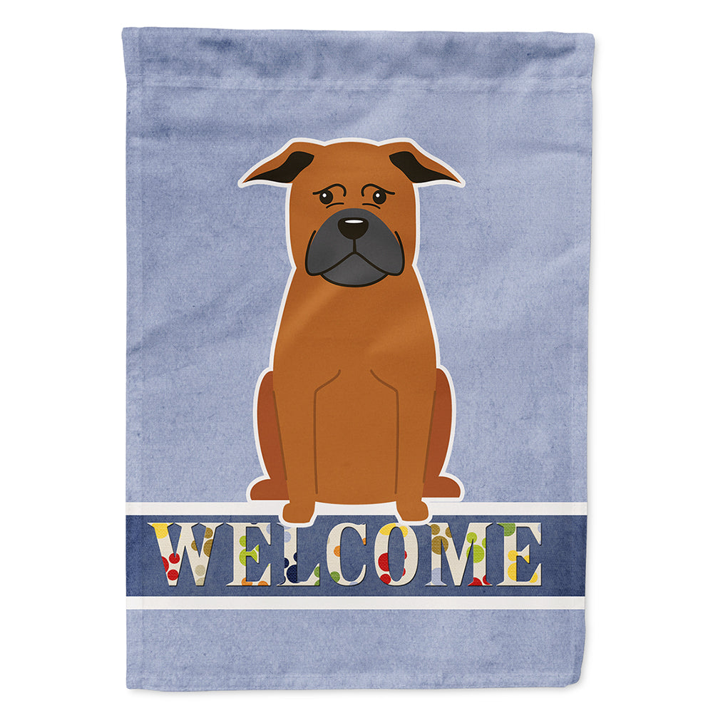 Chinese Chongqing Dog Welcome House Flag 28x40 Porch Sleeve Pole Decorative Outside Yard Banner Artwork Wall Hanging, Polyester