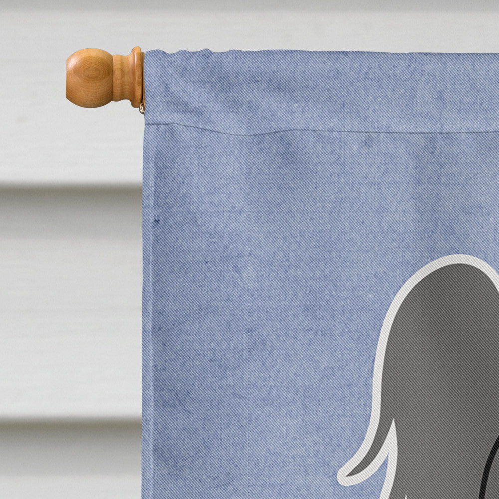 Chinese Crested Black Welcome House Flag 28x40 Porch Sleeve Pole Decorative Outside Yard Banner Artwork Wall Hanging, Polyester