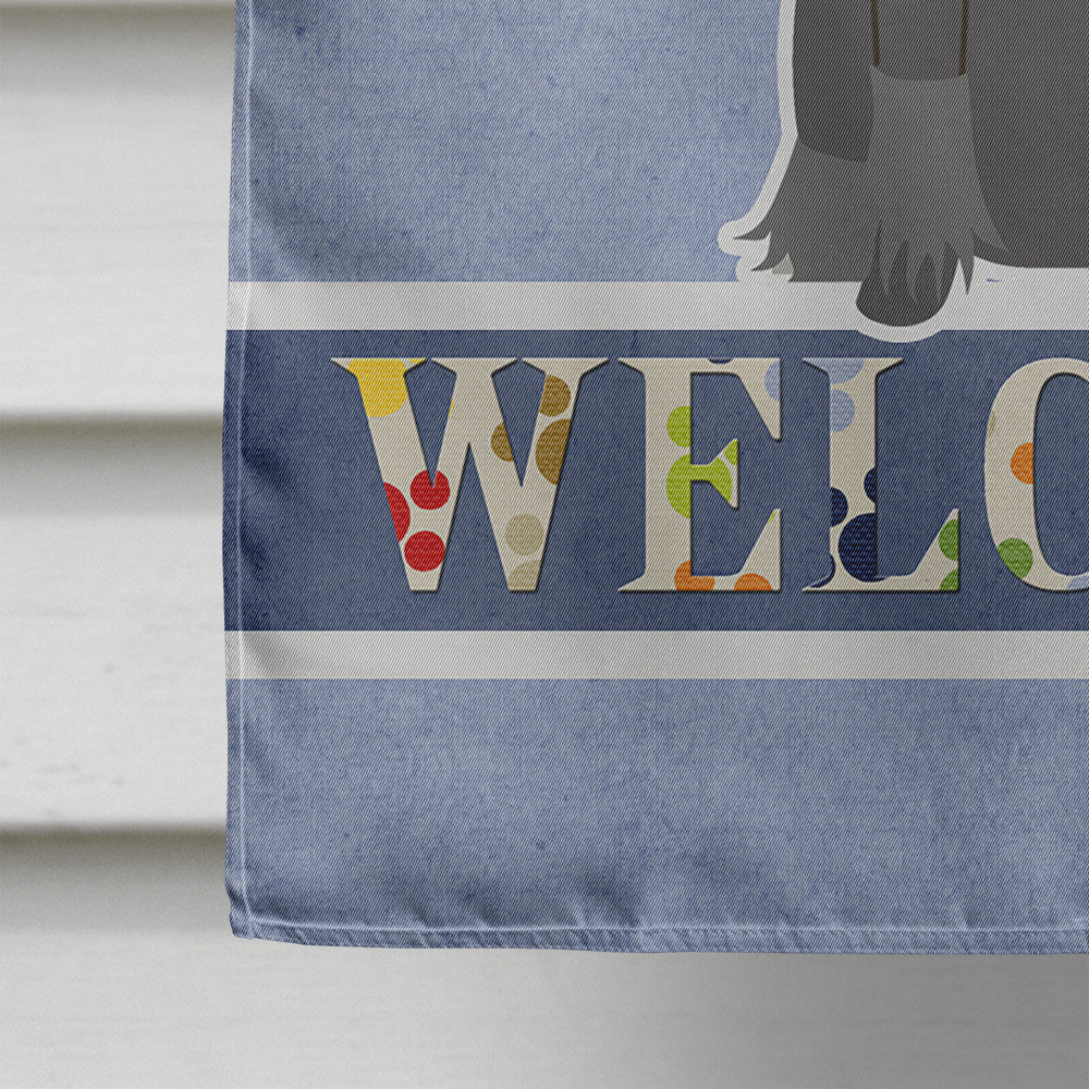 Chinese Crested Black Welcome House Flag 28x40 Porch Sleeve Pole Decorative Outside Yard Banner Artwork Wall Hanging, Polyester
