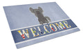 Chinese Crested Black Welcome Cutting Board Tempered Glass Kitchen Cutting Surface, Heat Resistant Chopping, Non-Slip Feet, Food Prep & Serving