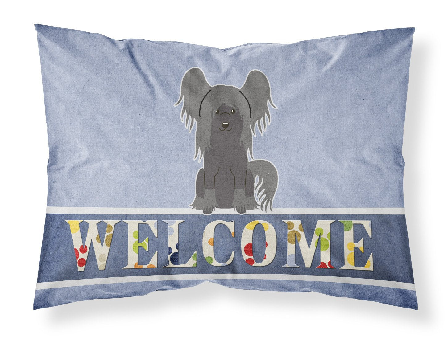 Chinese Crested Black Welcome Standard Pillowcase Lightweight Super Soft Easy Care Decorative Artwork Pillowcase, Standard