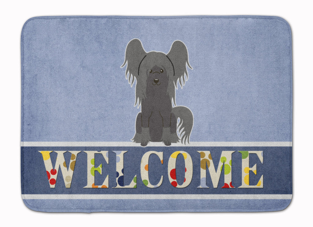 Chinese Crested Black Welcome Memory Foam Kitchen Mat Machine Washable Anti-Fatigue Cushion Comfort Bath or Kitchen Rug