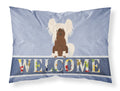 Chinese Crested Cream Welcome Standard Pillowcase Lightweight Super Soft Easy Care Decorative Artwork Pillowcase, Standard