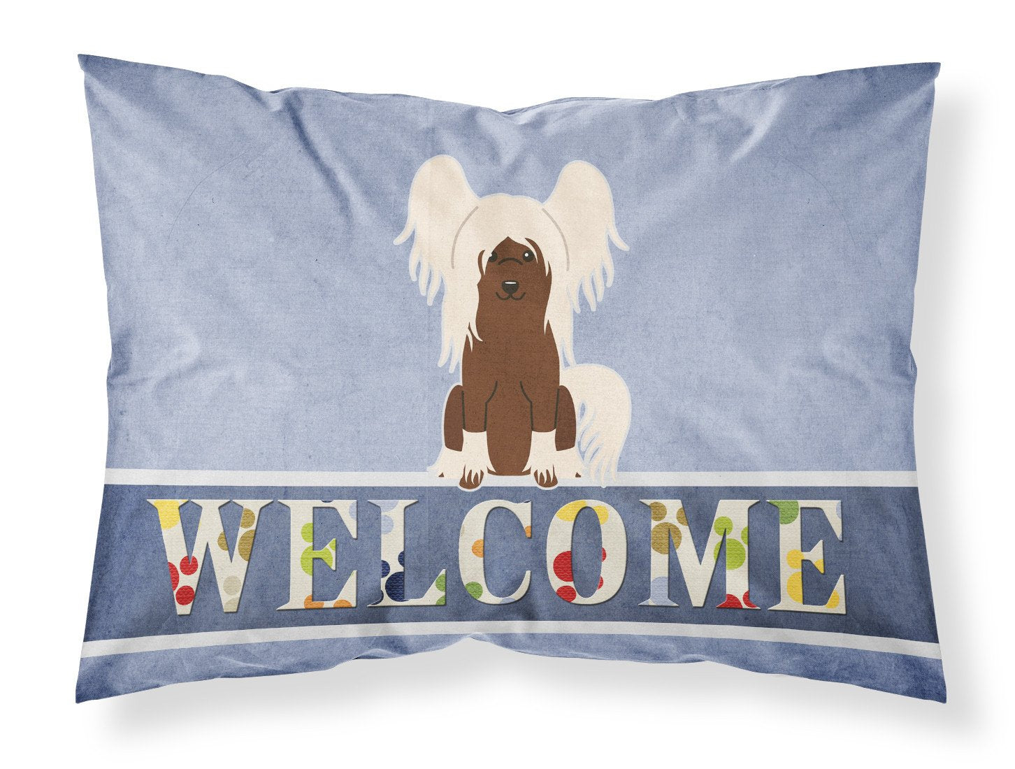 Chinese Crested Cream Welcome Standard Pillowcase Lightweight Super Soft Easy Care Decorative Artwork Pillowcase, Standard