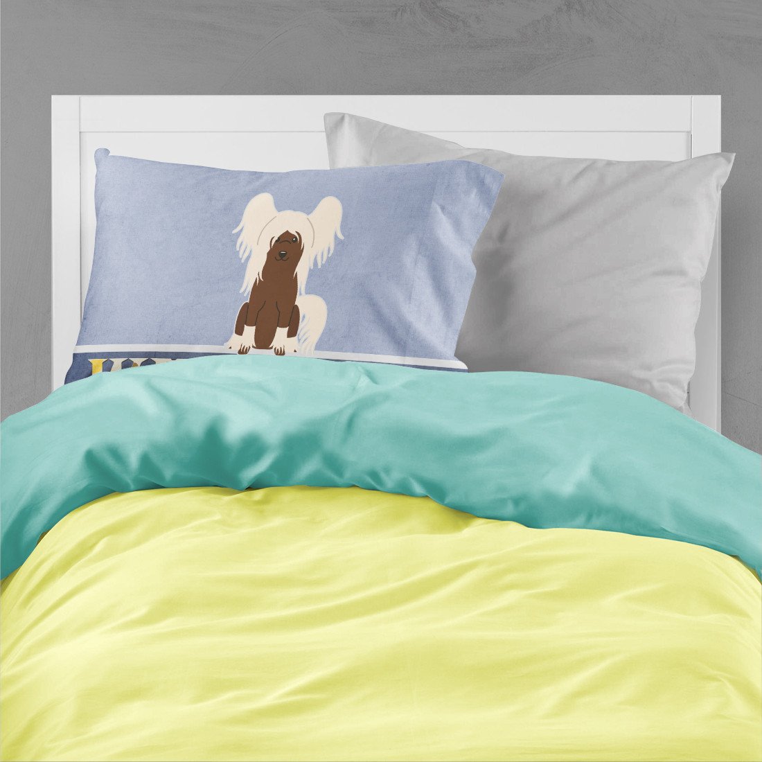 Chinese Crested Cream Welcome Standard Pillowcase Lightweight Super Soft Easy Care Decorative Artwork Pillowcase, Standard