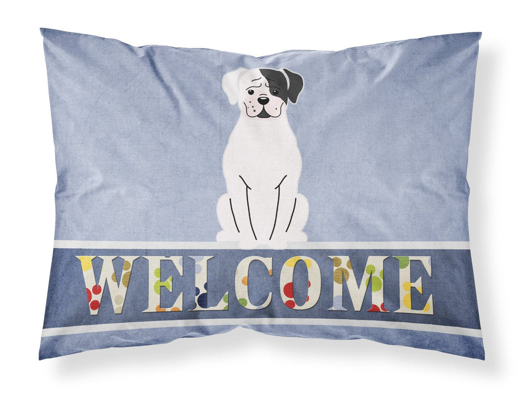 White Boxer Cooper Welcome Standard Pillowcase Lightweight Super Soft Easy Care Decorative Artwork Pillowcase, Standard