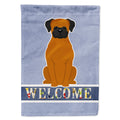Fawn Boxer Welcome House Flag 28x40 Porch Sleeve Pole Decorative Outside Yard Banner Artwork Wall Hanging, Polyester