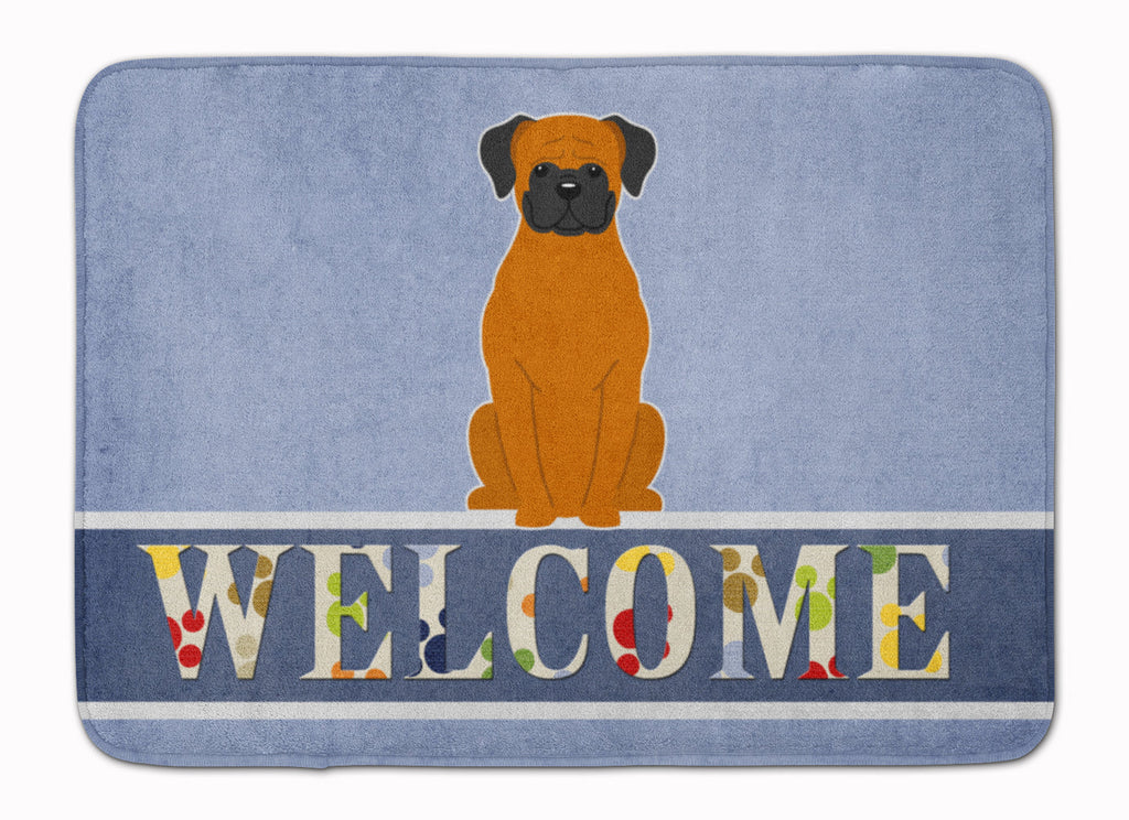 Fawn Boxer Welcome Memory Foam Kitchen Mat Machine Washable Anti-Fatigue Cushion Comfort Bath or Kitchen Rug