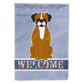 Flashy Fawn Boxer Welcome House Flag 28x40 Porch Sleeve Pole Decorative Outside Yard Banner Artwork Wall Hanging, Polyester