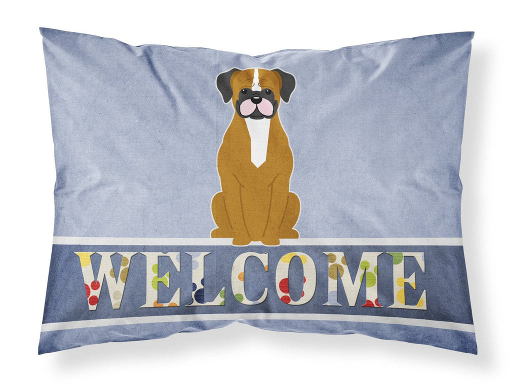 Flashy Fawn Boxer Welcome Standard Pillowcase Lightweight Super Soft Easy Care Decorative Artwork Pillowcase, Standard