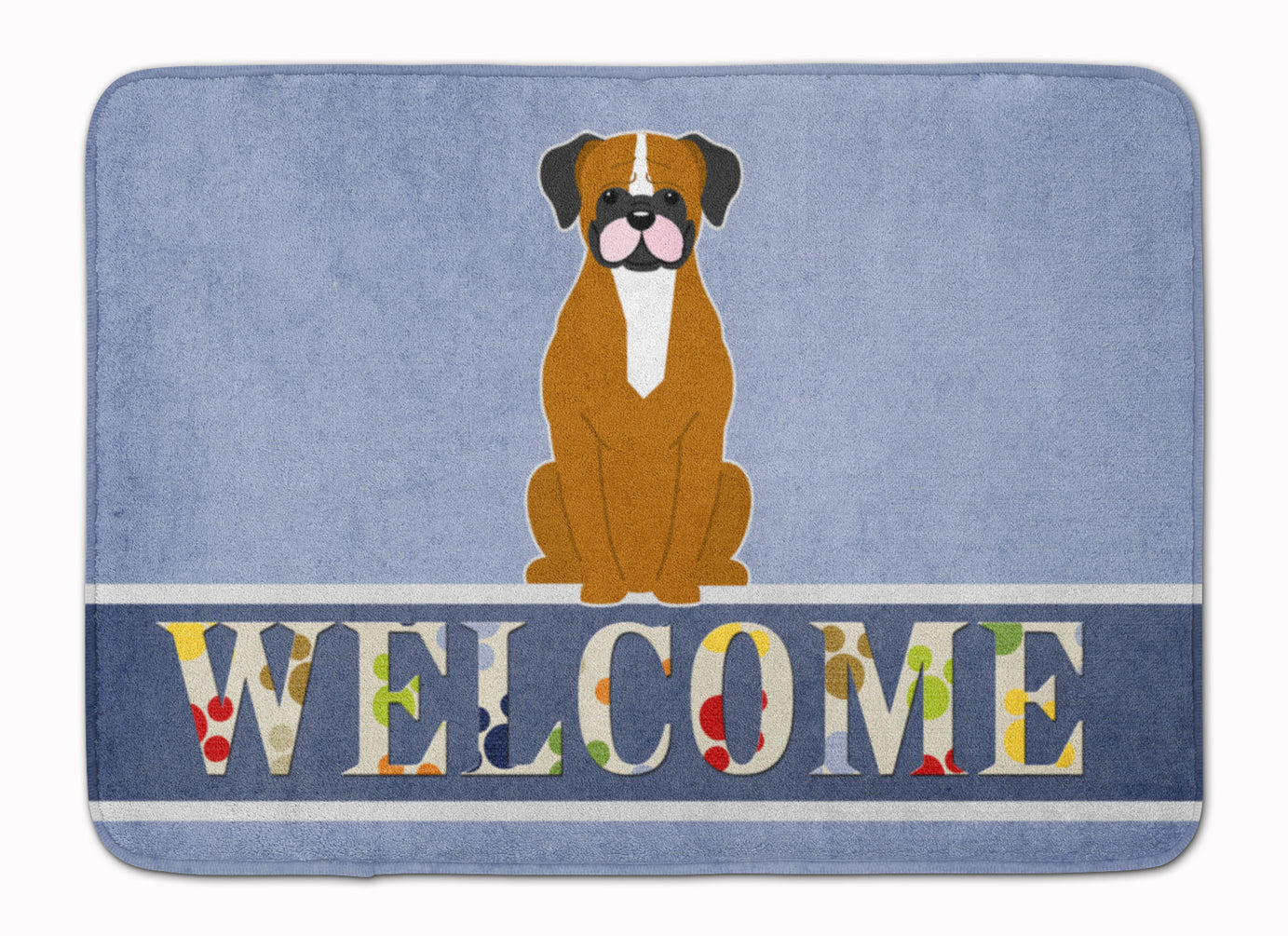 Flashy Fawn Boxer Welcome Memory Foam Kitchen Mat Machine Washable Anti-Fatigue Cushion Comfort Bath or Kitchen Rug